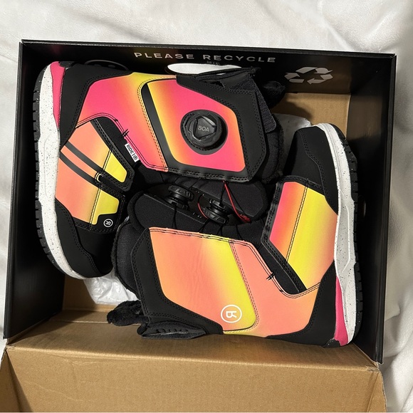 Vibrant Black and Pink Winter Boots